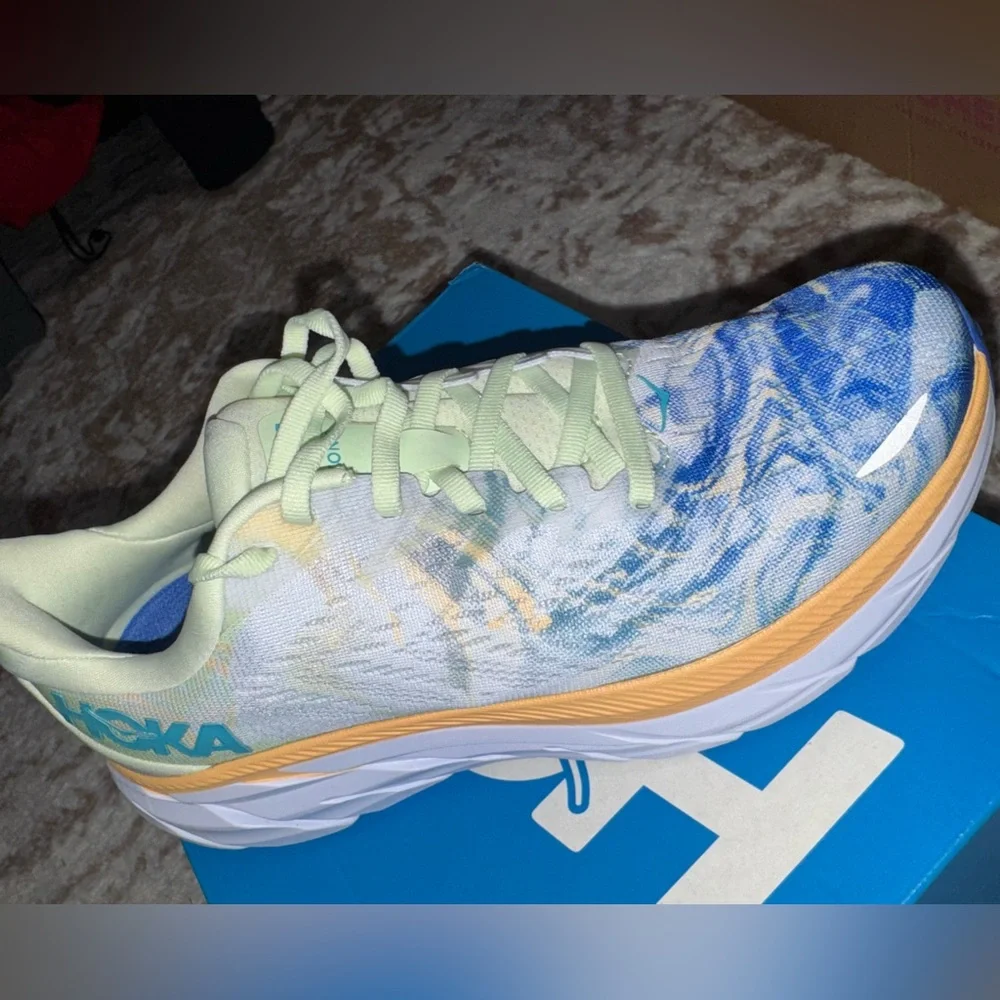 Hoka Blue and Yellow Athletic Shoes - Picture 5 of 10